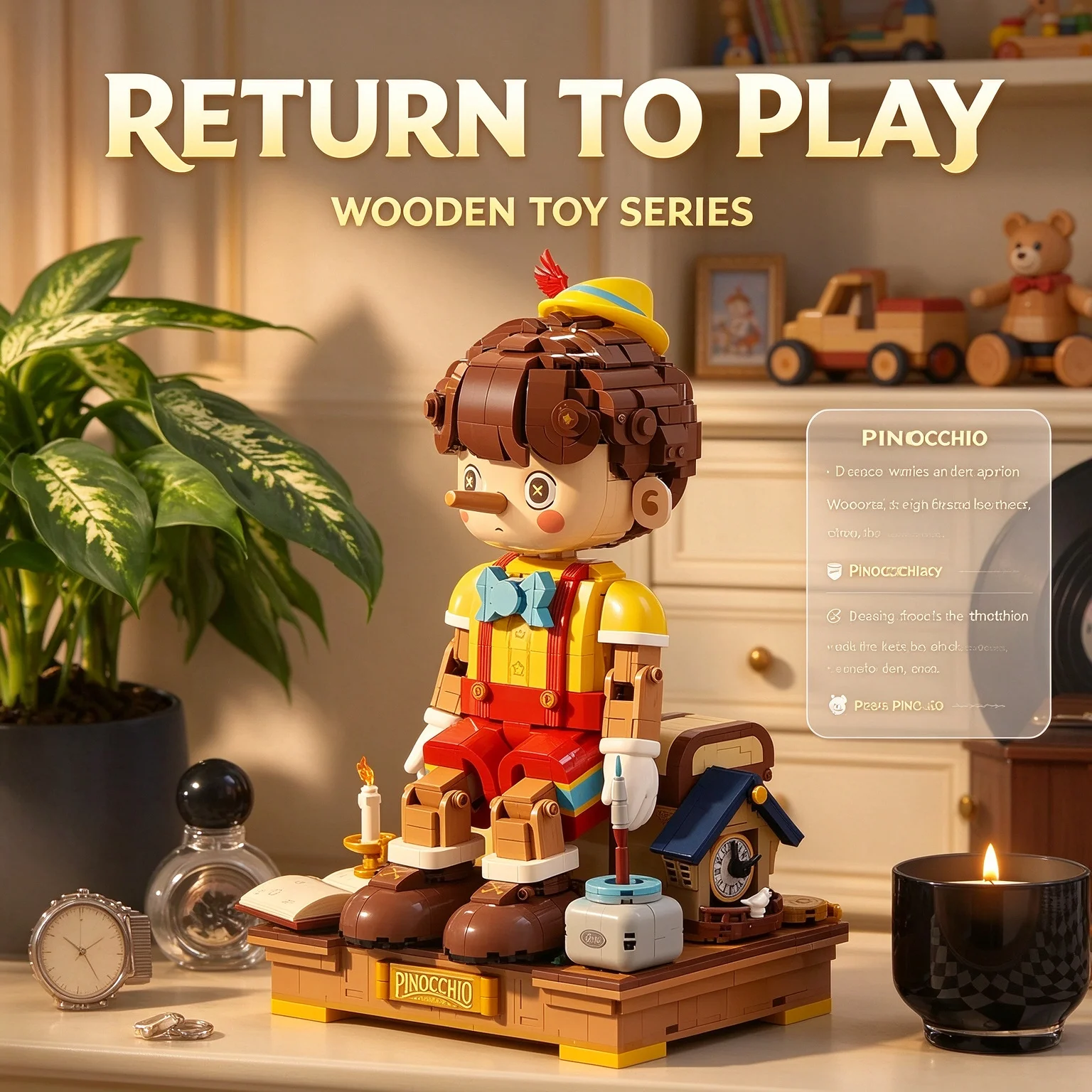 MOC Pinocchio Building Blocks Classic Fairy Tale Long Nose Doll Puppet Education Model Toy Desktop Decoration DIY Halloween Gift