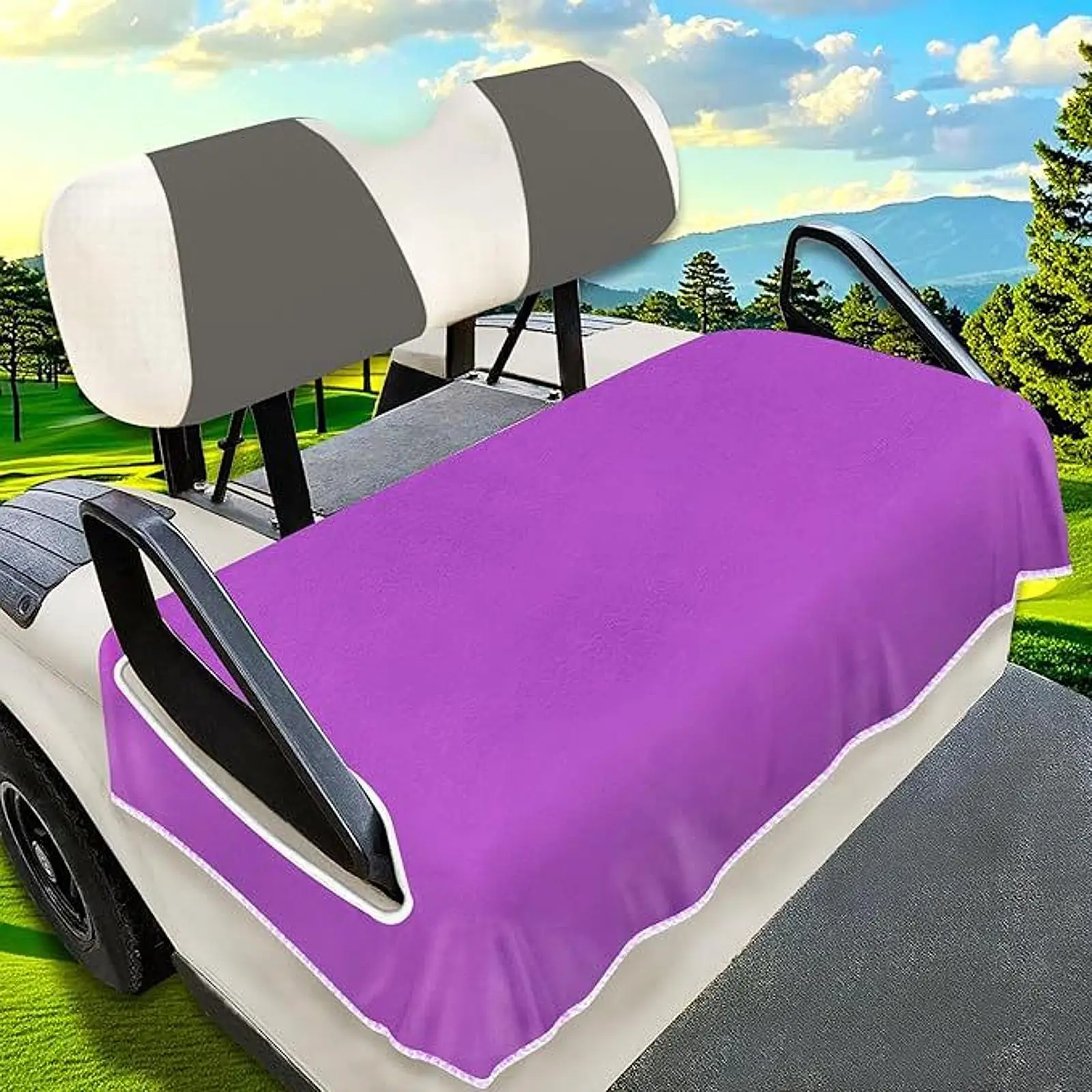 Universal Golf Cart Seat Cover UV Resistant Bench Seat Protector Easy Install Machine Washable Cushion Cover for Club Car