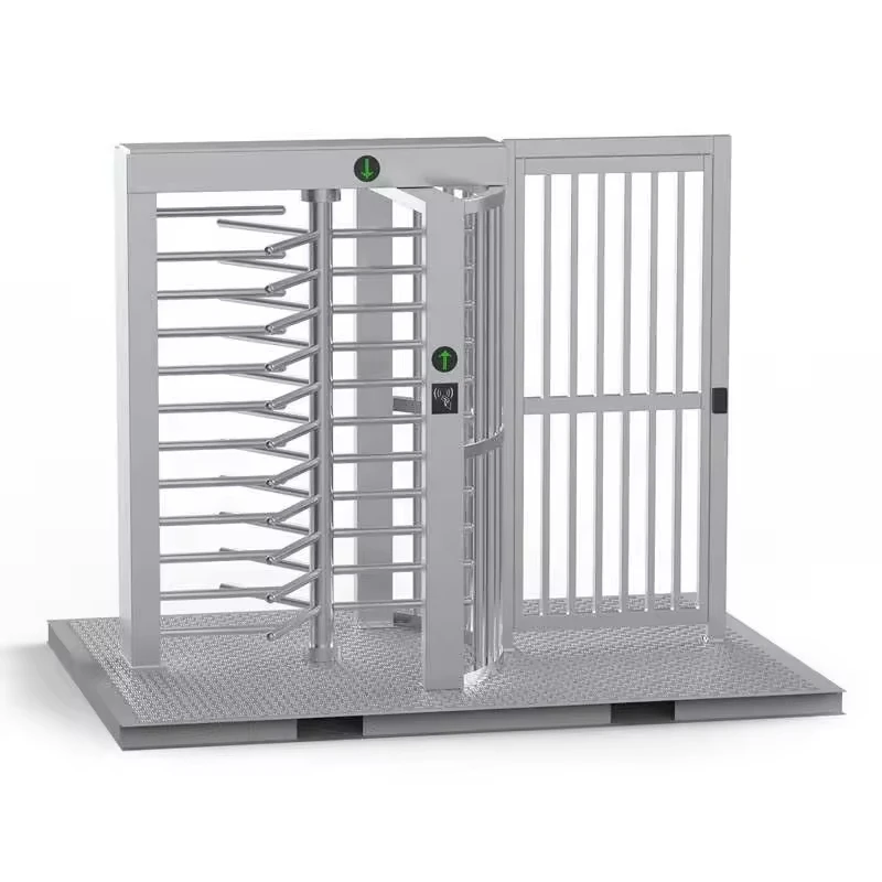 Full height turnstile gate Gym entrance door Access control system  handicap/disabled normal door full height turnstile