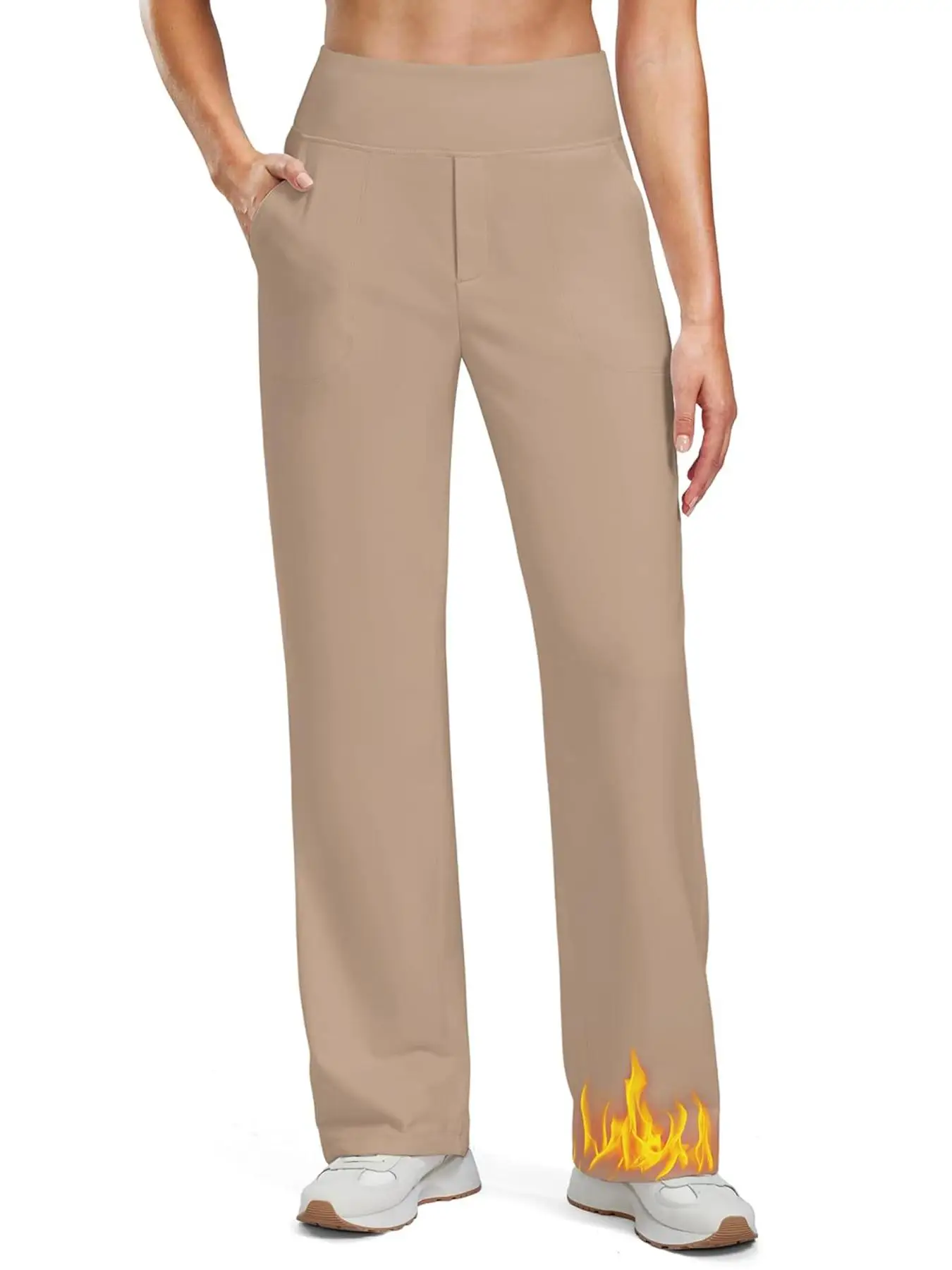 3-teilige Damen-Hose mit hoher Taille und geradem Bein – bequeme Hose mit lockeren Taschen, stilvoll, vielseitig, für den Winter, lässig, unverzichtbar