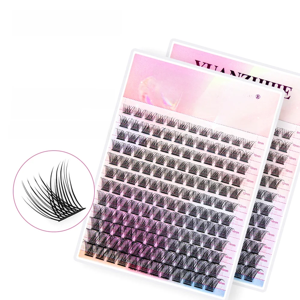 12 linii Super puszyste YUANZHIJIE DIY klastry rzęs pojedyncze pęczki rzęs materiał premium wielospiczne naturalne rzęsy — zdjęcie 2