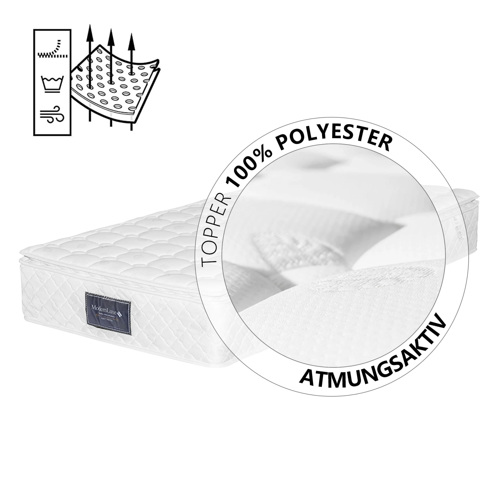 90x200X25cm Spring core mattress, 7 zone cold foam mattress, pocket springs,quilted microfiber cover topping,hardness level H3