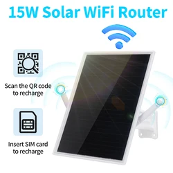 W3 Outdoor 4G Wireless Solar Wifi Router With SIM Card Slot Built in Rechargeable Battery 15w Solar Panel Powered CCTV Camera