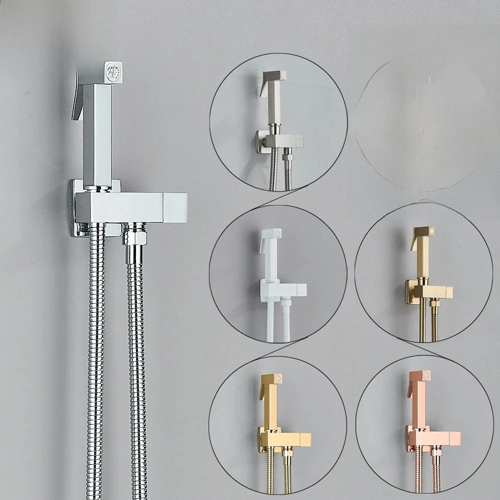 Chroom Handheld Bidet Kraan Roestvrijstalen Bidet Douche Hygiënische Douche Muur Douche Vrouw Cleaner Koud Water Alleen - afbeelding 2