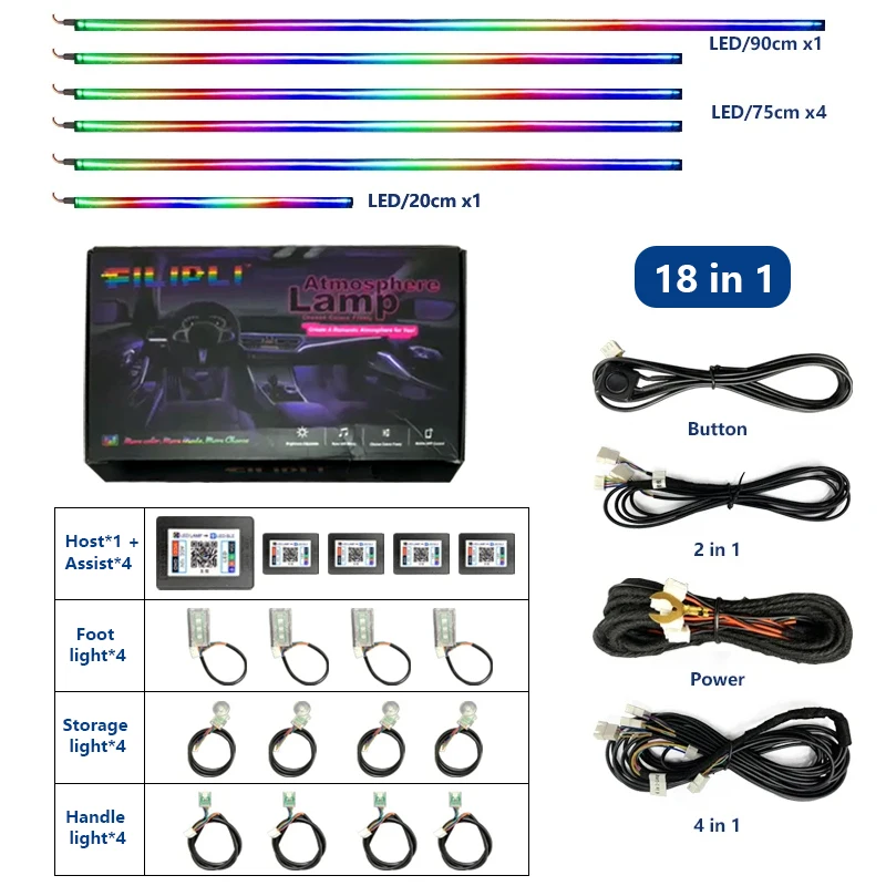 

Car LED Interior Ambient Lights For BMW Only 2010-2023 F10 F11 F07 F18 G30 G38