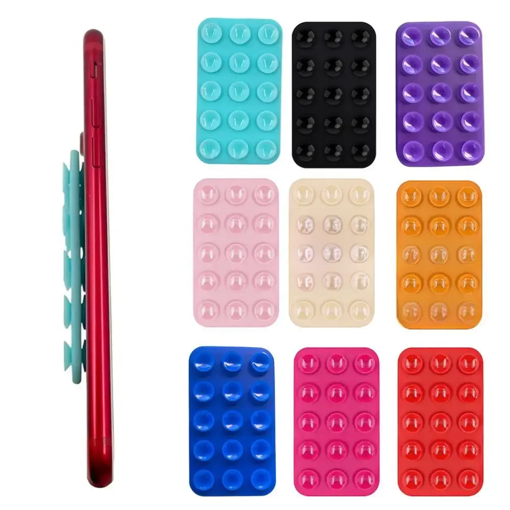 Ventouse Double face forte antidérapante en Silicone, pour téléphones portables, support de téléphone portable avec 15 Silicone