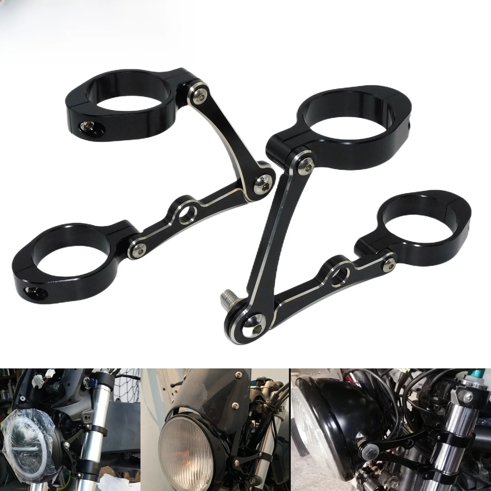 Support de phare de moto 39mm-41mm, pince de montage, Tube de fourche, support de lumière pour Harley Sportster XL883 Touring Bobber Cafe Racer