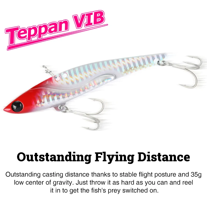TSURINOYA VIB Metal Fishing Lure DW38-C Sinking Vibration Metal Hard Bait 105mm 35g Artificial Ice Jigging Wobblers Swimbait