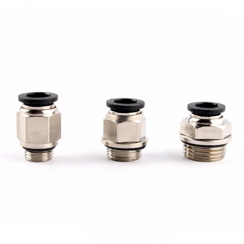 OD 4/6/8/10/12mm G Thread Pipe Fittings 1/8" 1/4" 3/8" 1/2" Male Thread Hose Tube PC Pneumatic Quick Connector Straight Joint