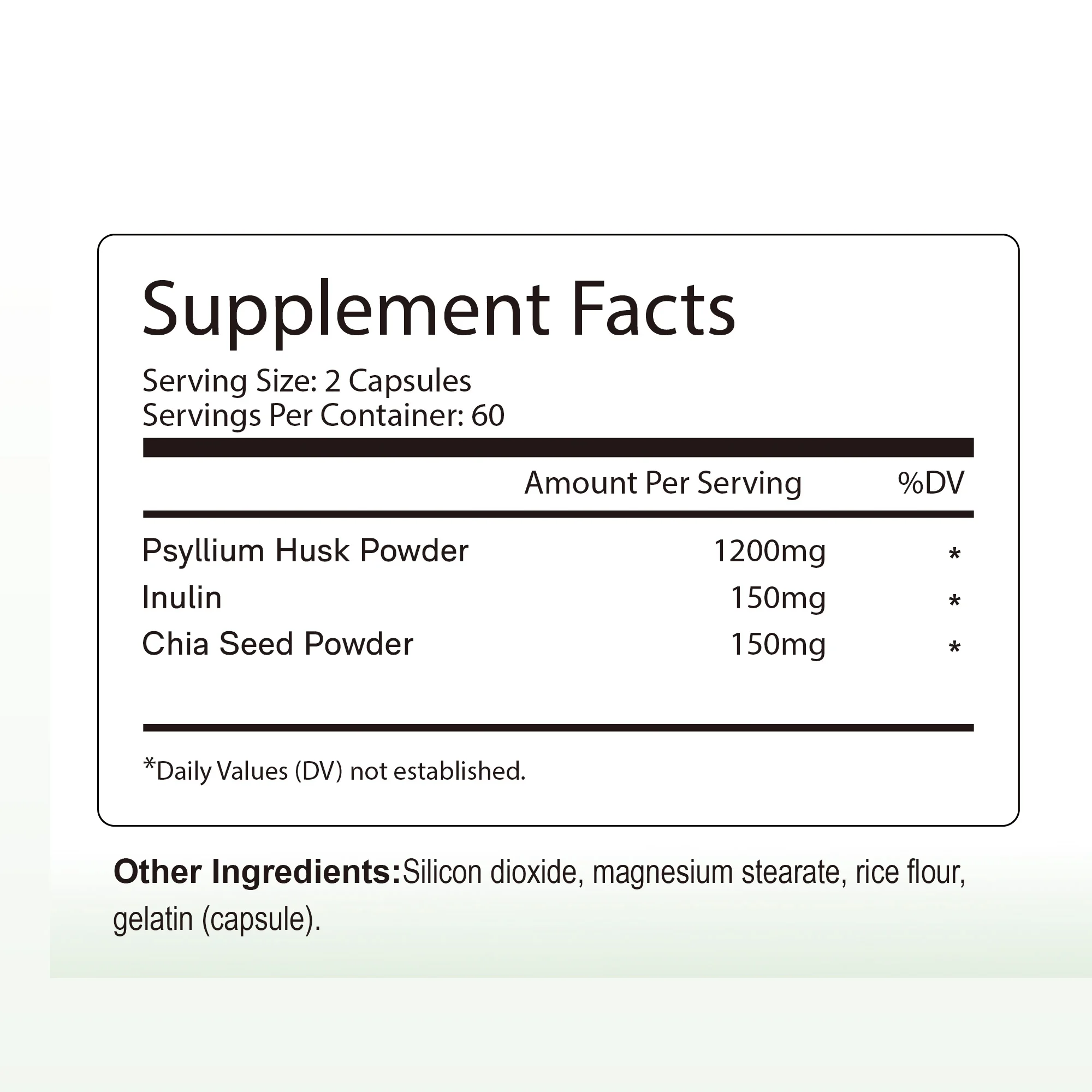 Psyllium Husk - Natural Soluble Fiber - Good for Intestinal Health, Improve Digestion and Relieve Bloating - 120 Capsules