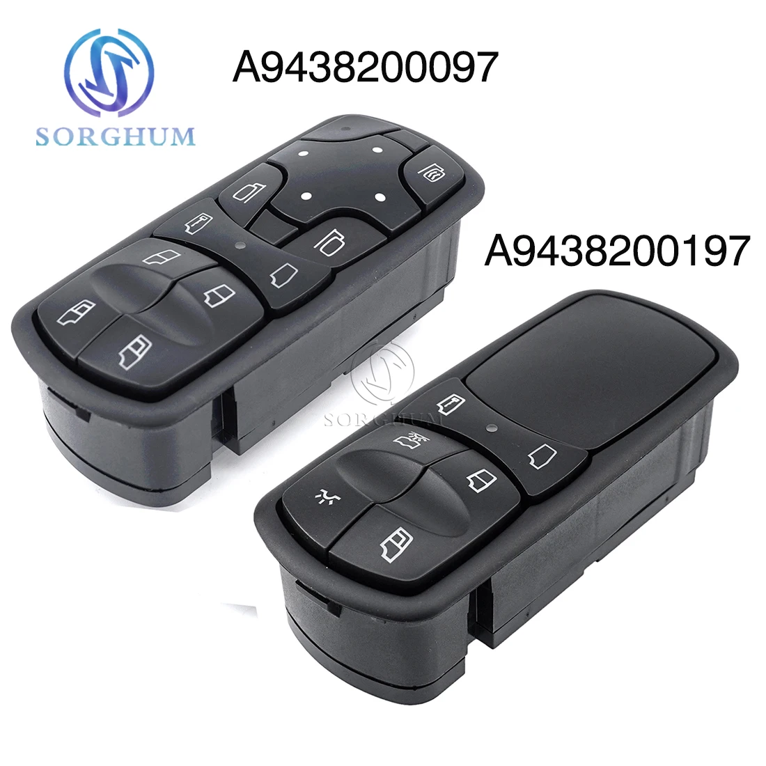 Sorghum A9438200197 A9438200097 Master Power Window Lifter Control Switch for Mercedes Benz Actros MPII Truck Spare Parts