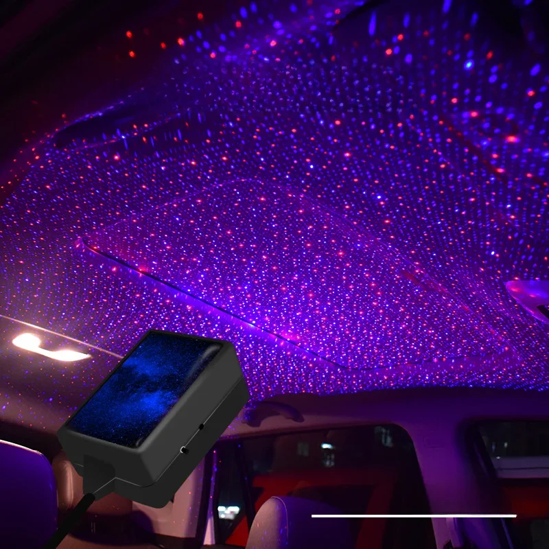 Auto USB gwiaździste niebo samochodowe dekoracja gwiazda na dachu światło otoczenia muzyka kontrola rytmu wnętrze samochodu led gwiaździste światło do samochodu — zdjęcie 2