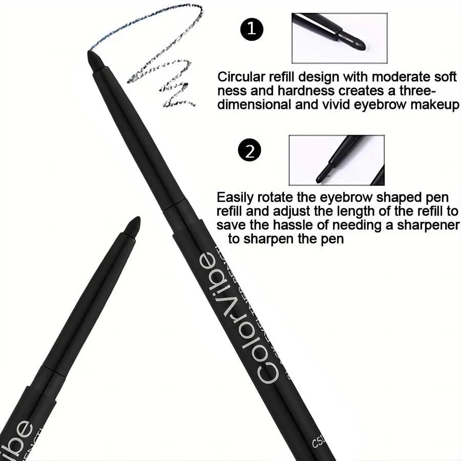 Black Eyeliner Pencil - Easy Glide, Smudge-Proof, Long Wearing, Transfer-Proof, Eye Makeup