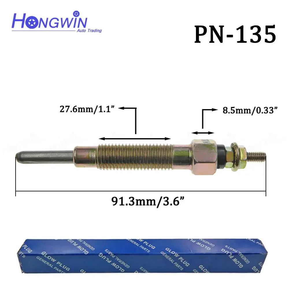 PN-135 터보 디젤 히터 글로우 플러그, 닛산 TD27 현대 H-1 H100 2.7L 미쓰비시 L200 300 기아 K2500 1106563G00 11065-43G01