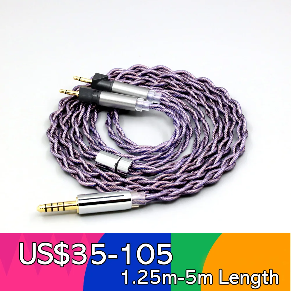 Type2 1.8mm 140 cores litz 7N OCC Earphone Cable For Abyss Diana v2 phi TC X1226lite 1:1 headphone pin LN008500