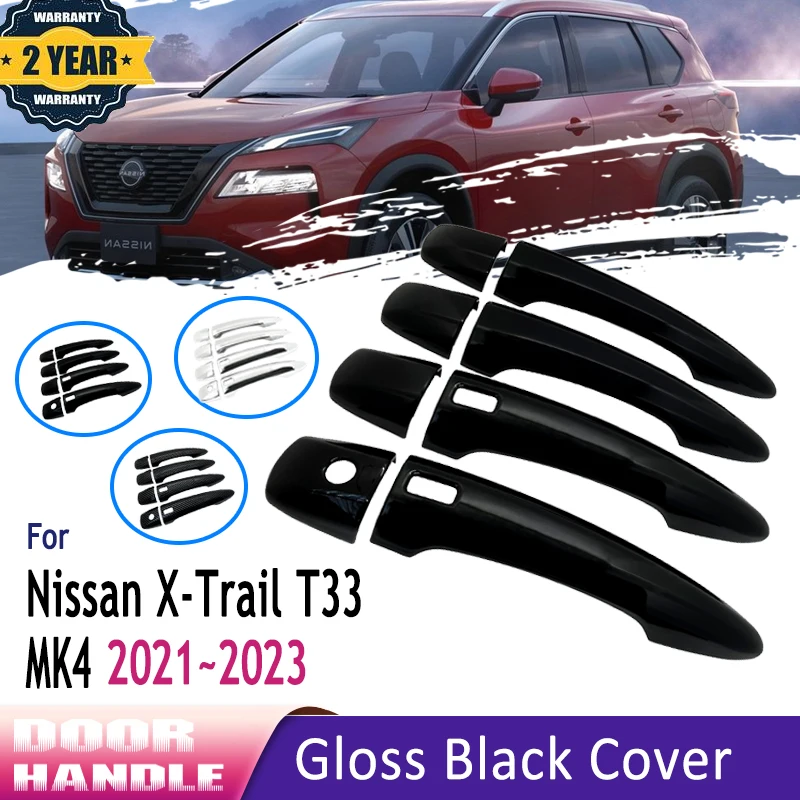 

Черная дверная ручка автомобиля покрыта наклейкой nissan X-Trail X-Trail T33 Rogue MK4, 2021 2022 2023, украшенная автомобильными аксессуарами