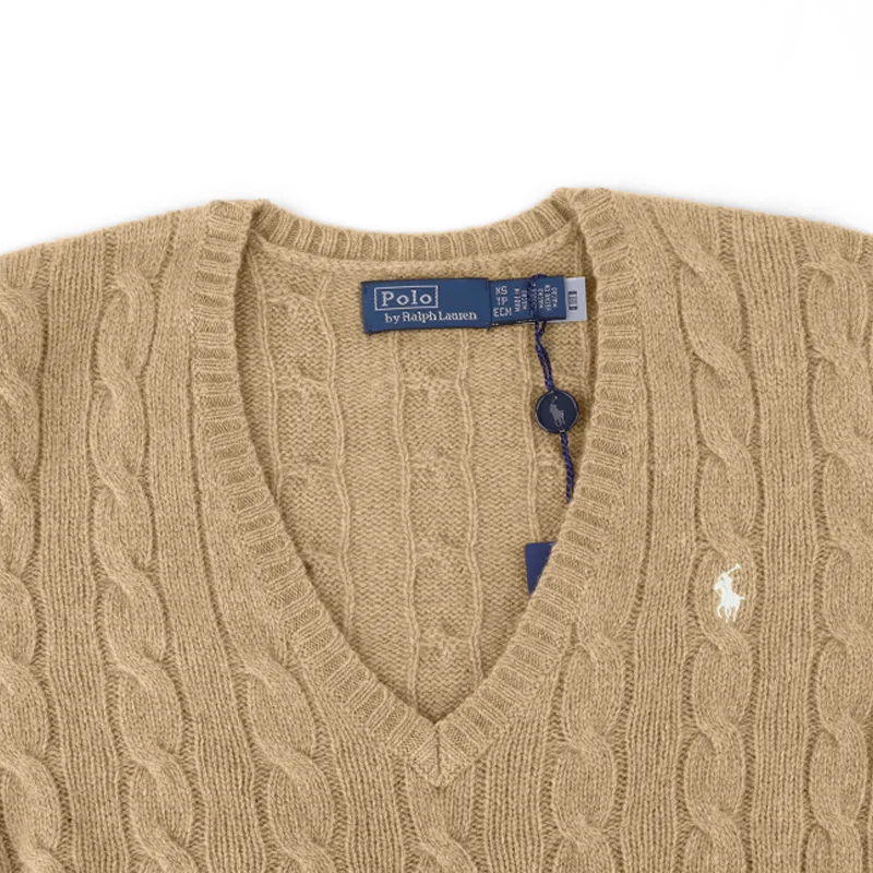 سترة بولو رالف لورين النسائية الكلاسيكية المصنوعة من الصوف والكشمير