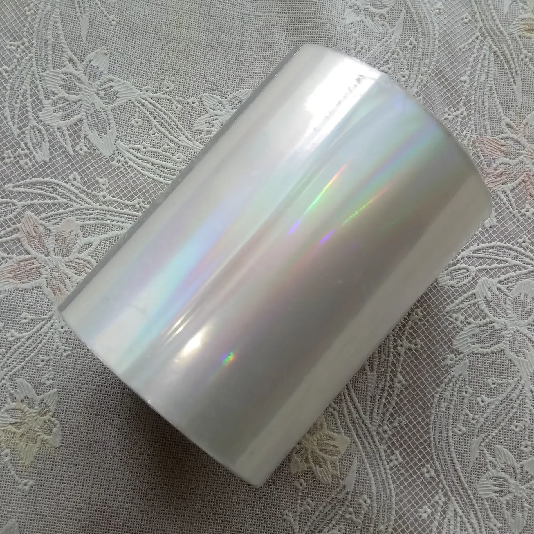 Folia holograficzna, zwykła przezroczysta folia do hot stampingu na papierze lub plastiku, 8 cm x 120 m/partia, do samodzielnego pakowania pudełek. — zdjęcie produktu 7