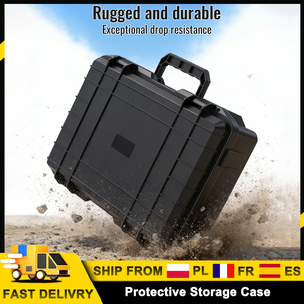 Boîte à outils portable, étui de transport rigide étanche et antichoc avec mousse DIY pour ordinateur portable, boîte de rangement protectrice, équipement de plein air