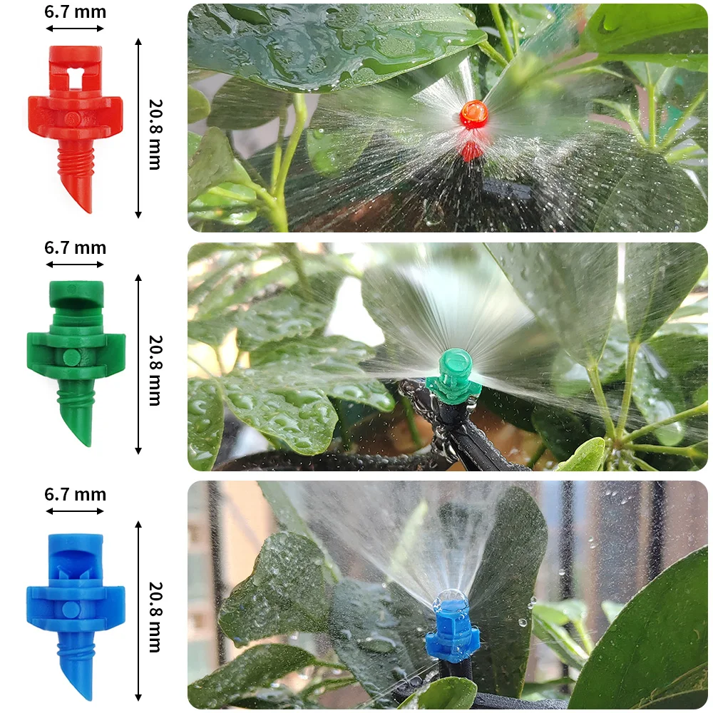 WUJIE-boquilla de refracción de 90/180/360 grados, cabezal de aspersor, conexión de rosca, rociador de niebla de riego de jardín para invernadero,