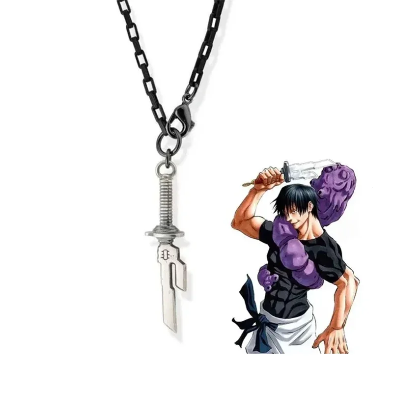 Anime Jujutsu Kaisen Toji Fushiguro Colar Cosplay, Pingente Arma Lança Invertida do Céu, Chaveiro