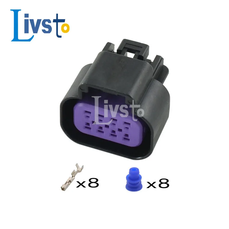 

5/20/50/100 Sets 8 Pin Female Waterproof Auto Connector Throttle Plug With End With Terminal DJ7085D-1.5-21