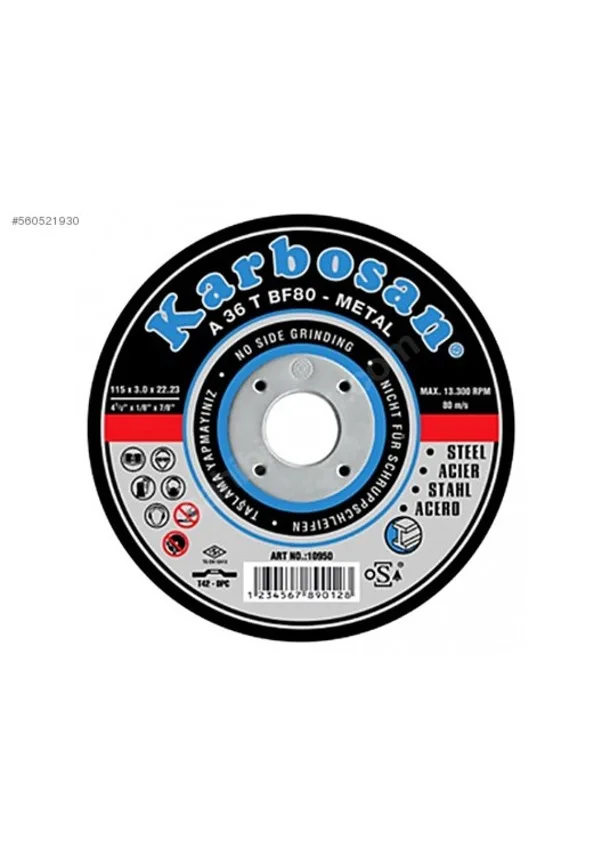 Karbosan Cut-Off Wheel Metal Originall 115x3x22.23  best quality 1 pcs