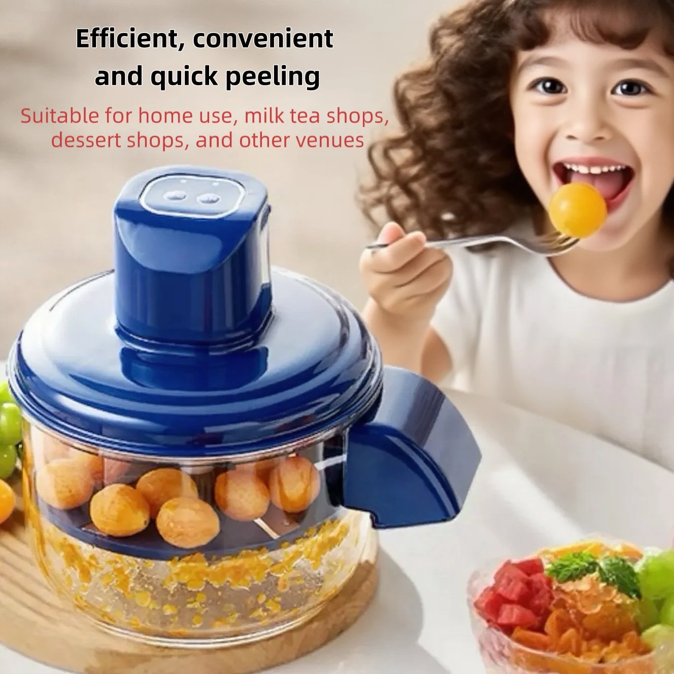 2-in-1 Automatic Grape Peeler Machine, Electric Garlic and Cherry Tomato Peeler, Cordless Fruit Skin Remover for Small P