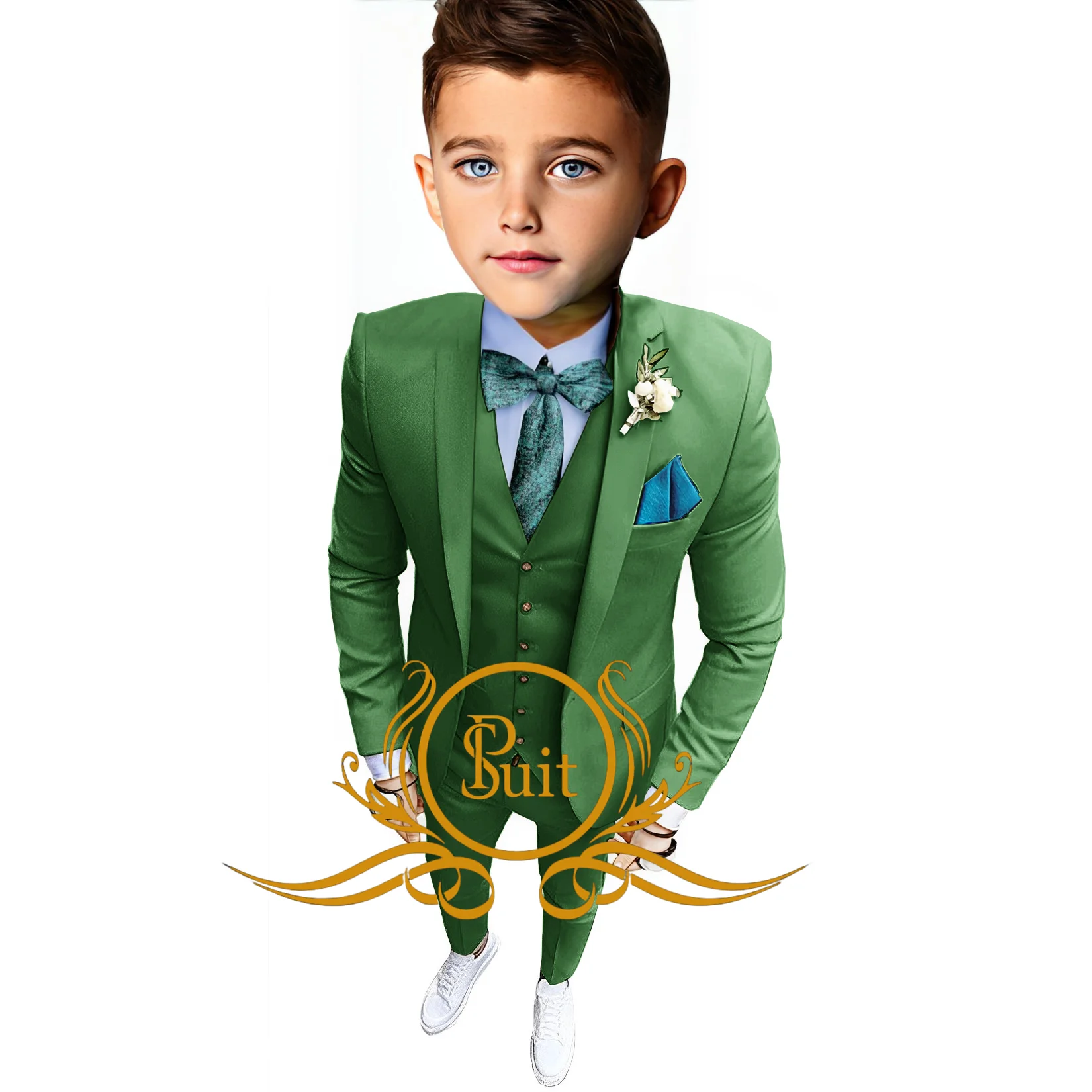 

Formal Boys Suit Wedding Tuxedo Three-Piece Kids Jacket Pants Vest Party Dress Child Tailored Blazer Set