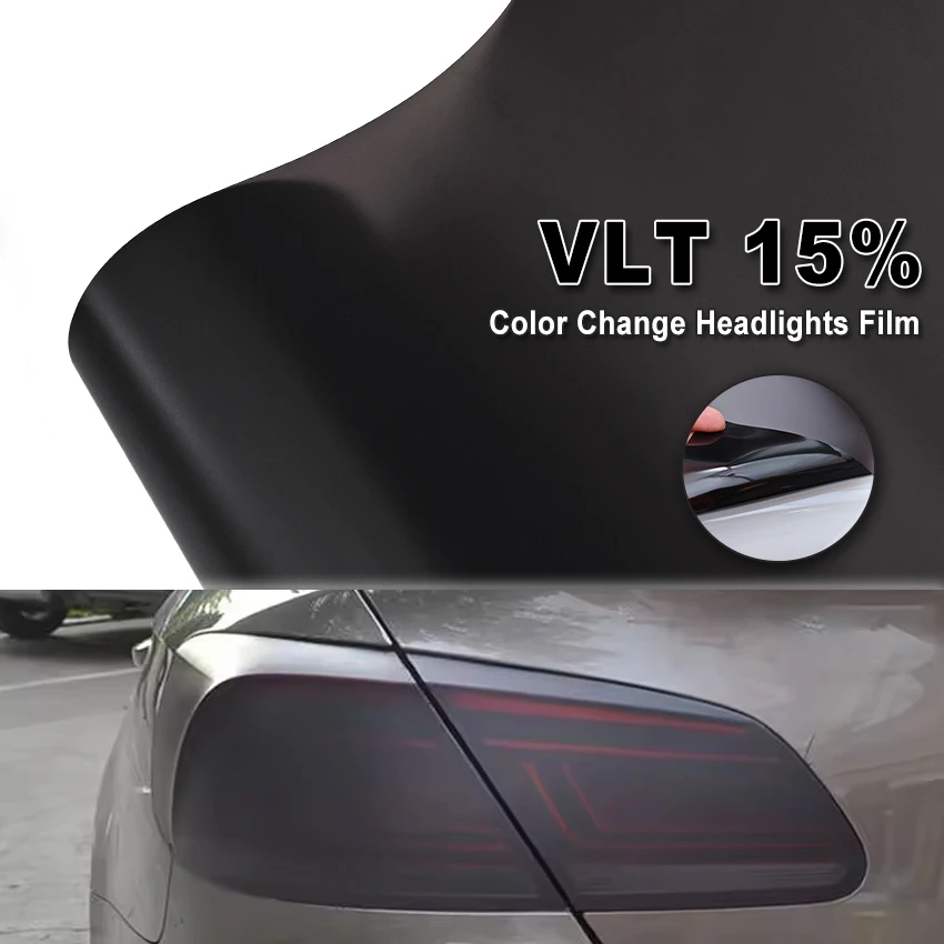 Película de Vinilo Transparente para Faros Traseros de 30x60 cm, Color Negro Mate, Resistente a Arañazos, Adhesivo para Automóviles, PPF Autoadhesivo