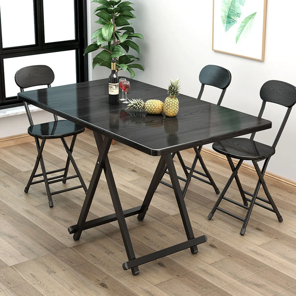 Home folding table 1200 4 people Iron folding dining table for 2 people