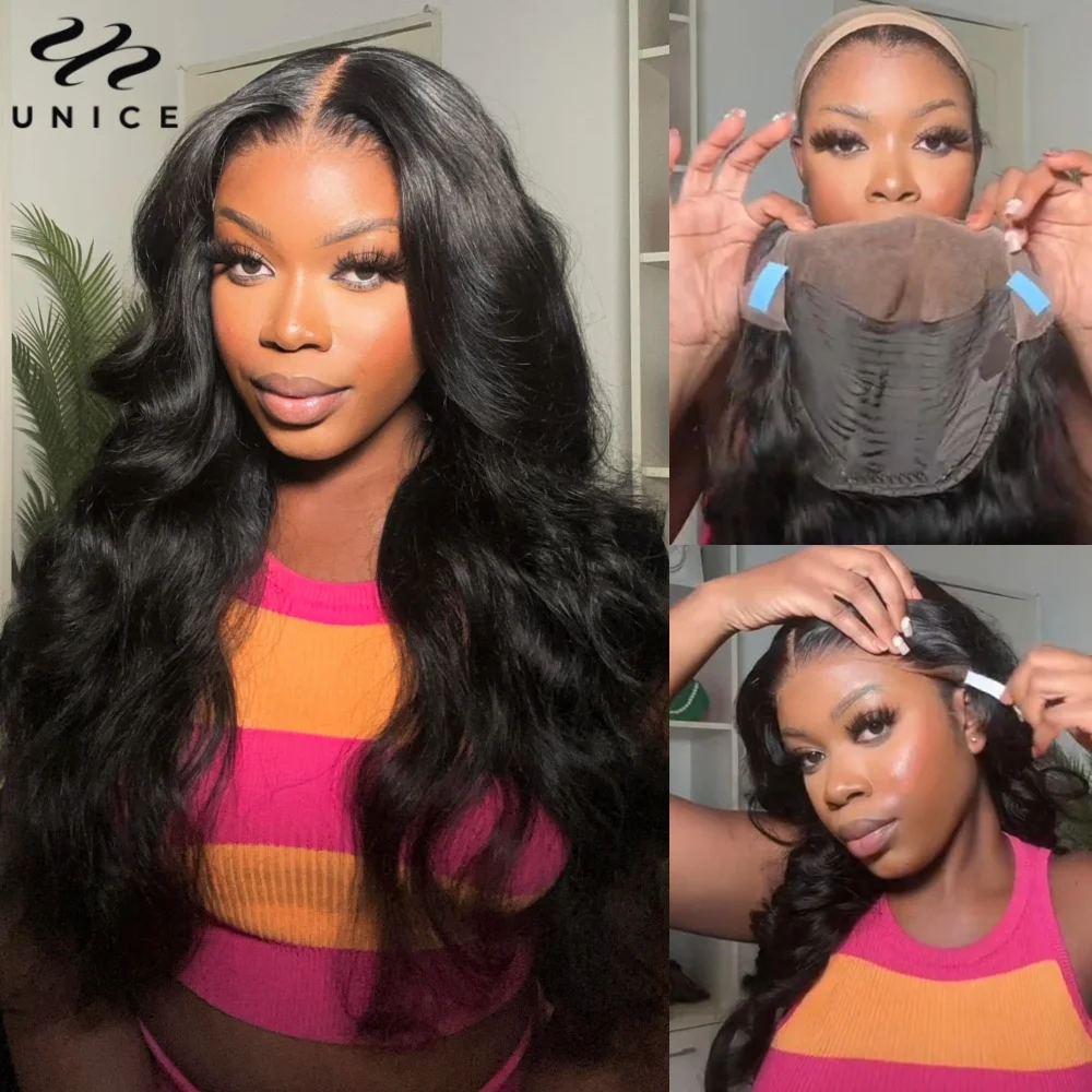 

UNice PreEverything 13x4 Frontal Wig Human Hair Body Wave Lace Front Wig Pre Cut Pre Bleached Pre Plucked Lace Wig Ready To Wear