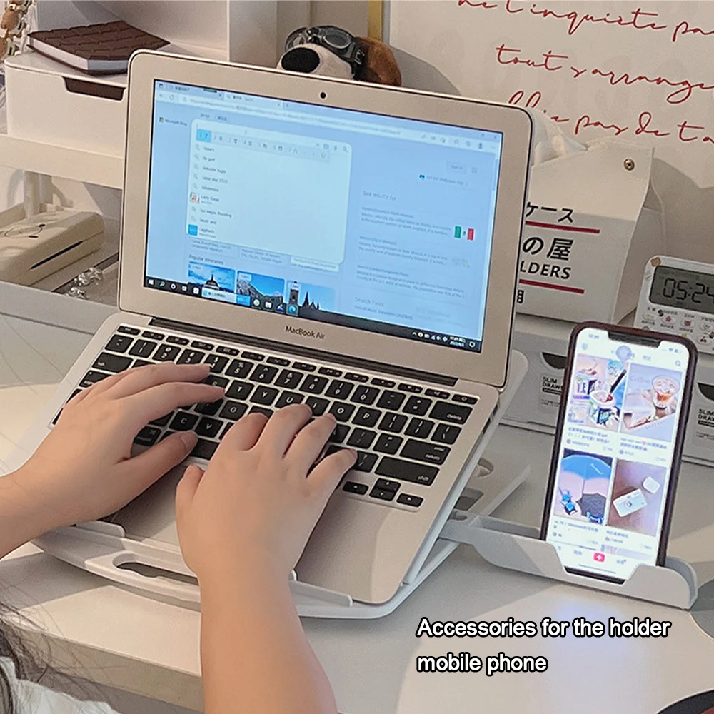 Portable Rotating Desktop Laptop Stand Removable Mobile Phone Stand