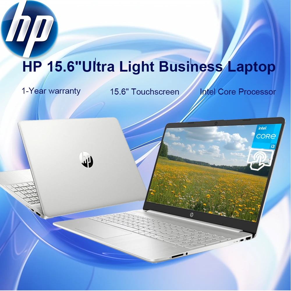 

HP 2024 Business Laptop, 15.6" Touchscreen Laptop, Intel Core i3-1215U, 16GB RAM, 1TB SSD, Intel UHD Graphics, Silver