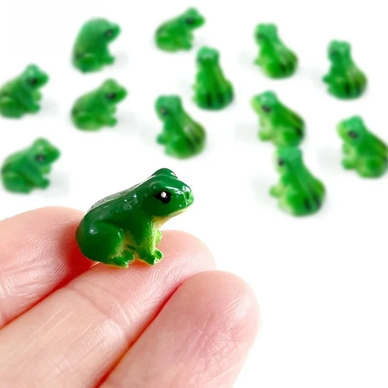 Mini statue de grenouille, modèle animal, micro paysage de jardin de conte de fées, artisanat en résine, accessoires de décoration pour la maison, décoration de fête, 5 pièces, 10 pièces