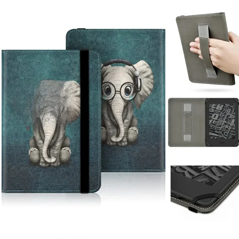 Urocze etui na Kobo Glo 6 cali Rakuten N613 Kobo Aura N514 Glo HD N437 6'' Ebook Ereader Case z paskiem na rękę Uniwersalne etui — zdjęcie produktu 7