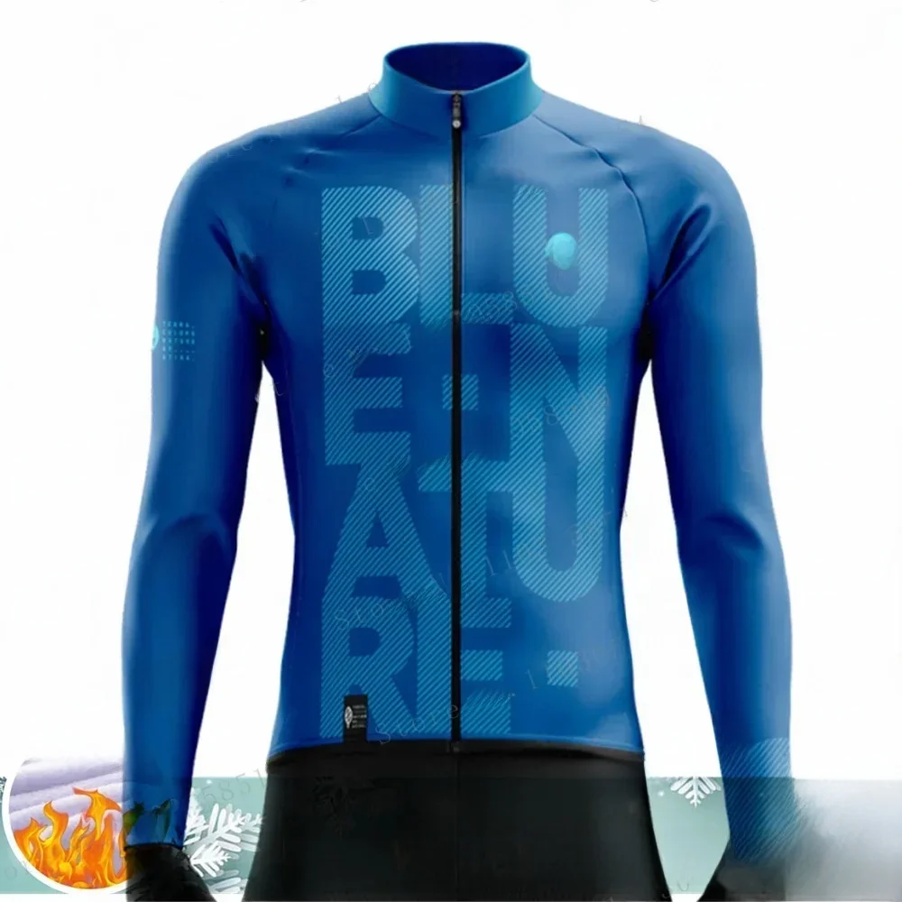 AliExpress NONE Winter Jacket Men Thermal Fleece Cycling Jersey Coat Road MTB Long Sleeve Clothing Bike Cashmere Tops Ropa Ciclismo Hombre 2024