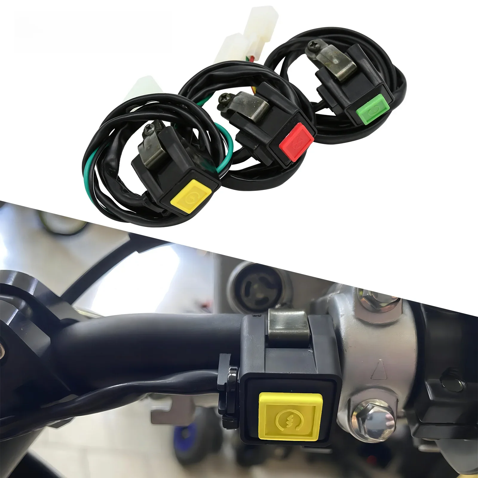 AliExpress Motorcycle ATV Handlebar Switch ON/OFF Starter Flameout Button For Any Street Bike KTM Honda Kawasaki Yamaha Suzuki Universal