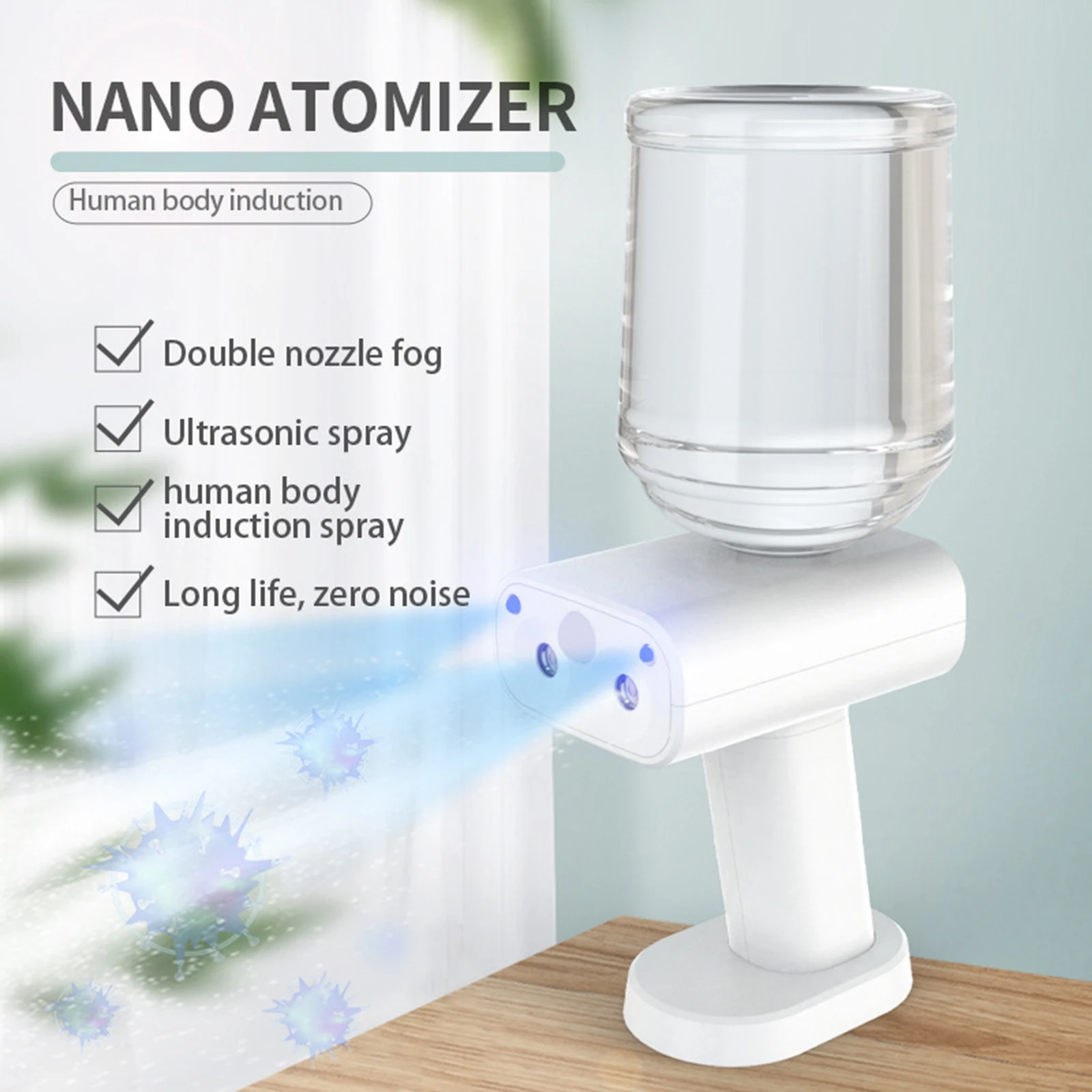

500ml Wireless Nano Sprayer Rechargeable Household Large Capacity Steam Machine Electrostatic Disinfecting for Home Garden Hotel