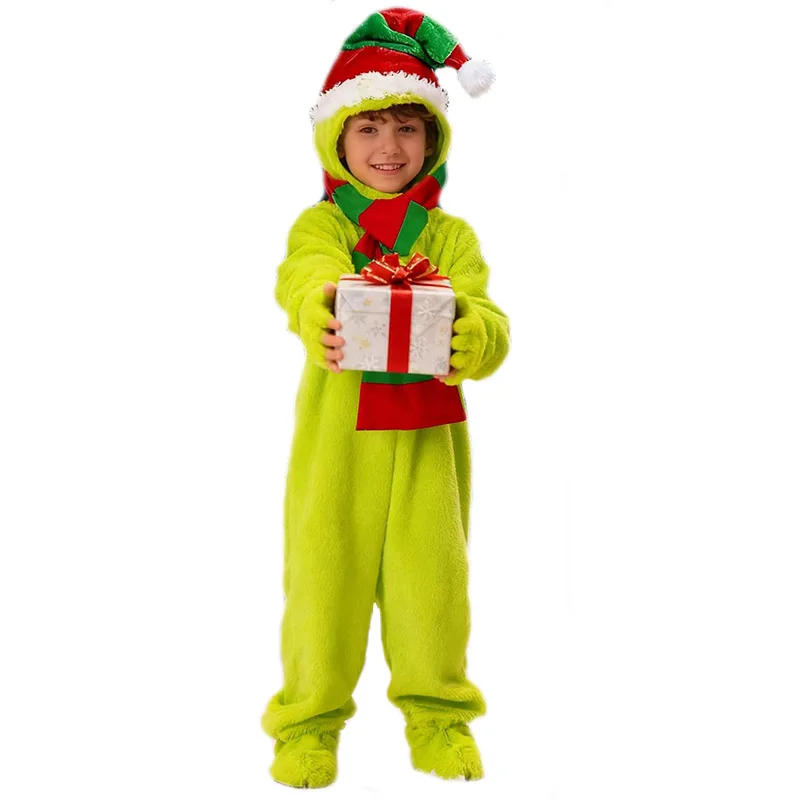 Disfraz de pesadilla antes de Navidad para niño pequeño, traje de Navidad para niña, estola de Dr. Seuss, disfraz de monstruo verde de Navidad para niños