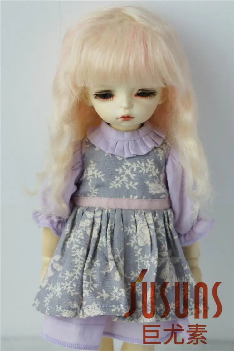 

JD258 1/8 1/6Long Soft Wave BJD Mohair Wig Suit For Size 5-6 inch 6-7 inch OB11 YOSD Cheap Doll Hair Wholesale Top Accessories