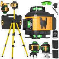 16 Lines 4D Laser Level 360 ° Self-Leveling With 2 Rechargeable Batteries, Suitable For Construction And Hanging Paintings