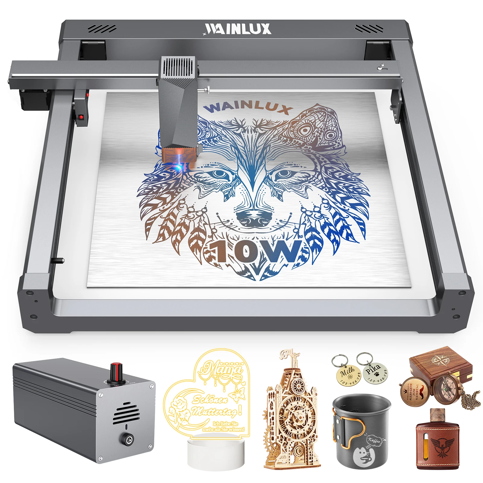 

WAINLUX L6 10W Laser Engraving Machine With Air Assist Kits Portable Laser cutter engraver Printer For Acrylic/Foods/Wood DIY