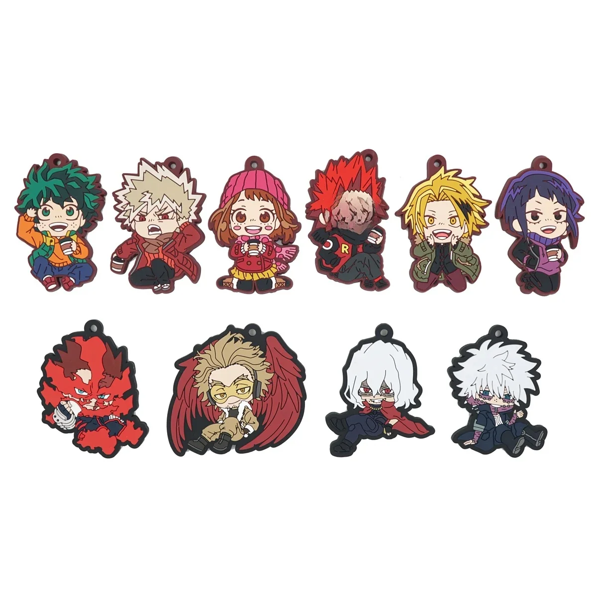 Porte-clés en caoutchouc My Hero Academia, dessin animé Bakugou Katsuki Midoriya Izuku Dabi Hawks MHA, jouets d'ornement, cadeau de Collection