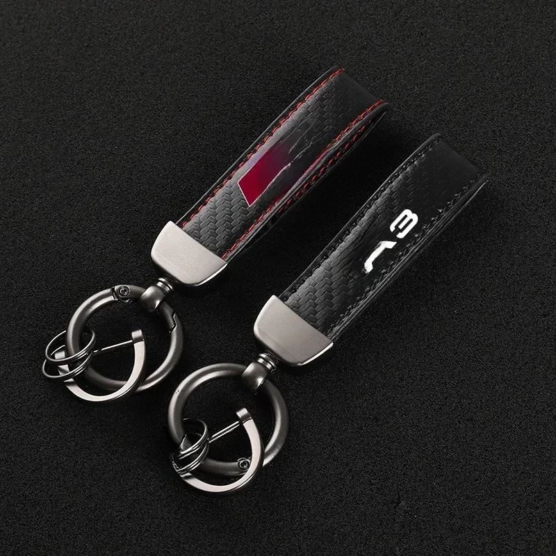 Chaîne de Voiture en Cuir avec Logo, Accessoire en Fer à Cheval pour Audi A3