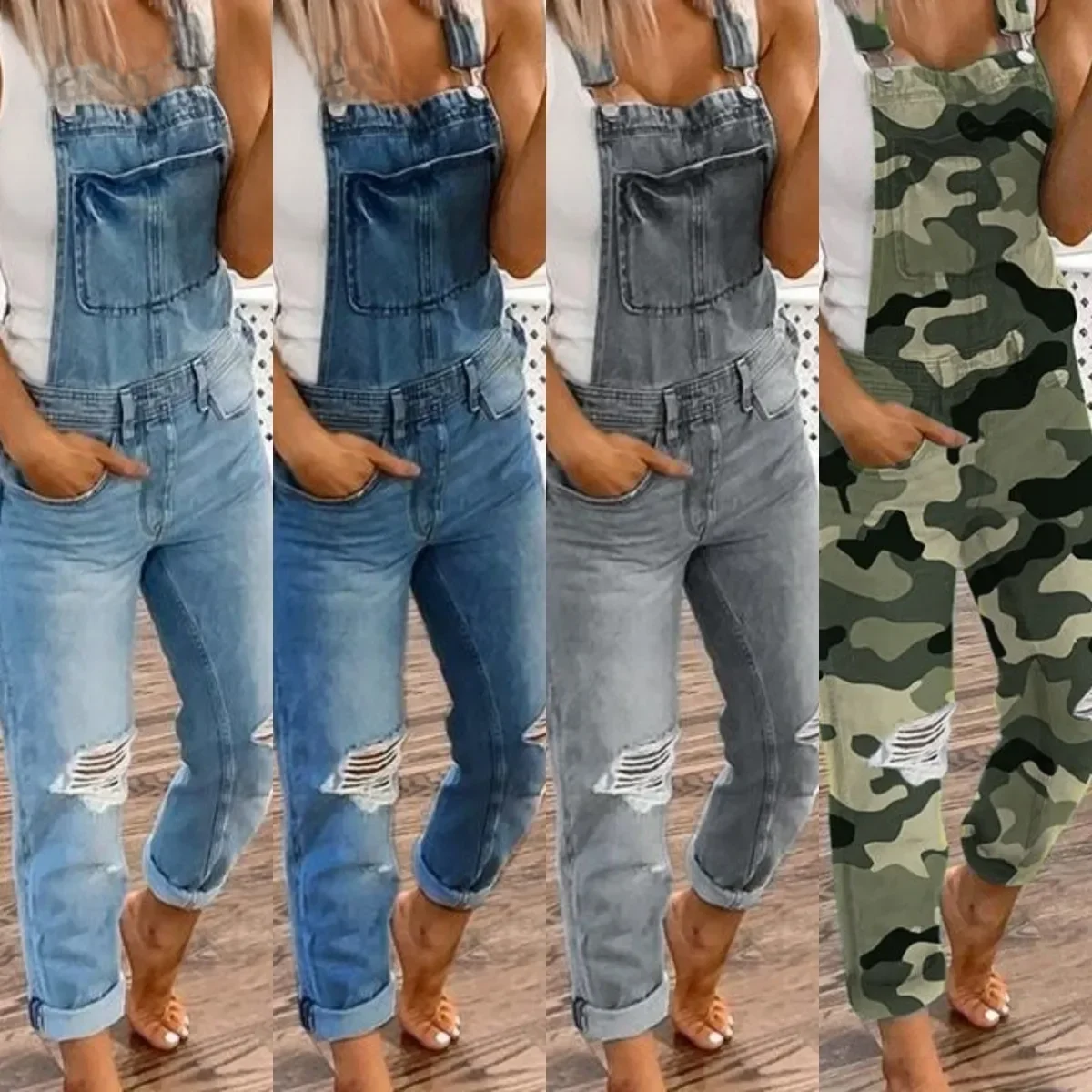 Body damskie dżinsy dżinsy kombinezon letnie kombinezony spodnie Romper seksowna odzież uliczna eleganckie kobiece body kobieta 2024 — zdjęcie 2