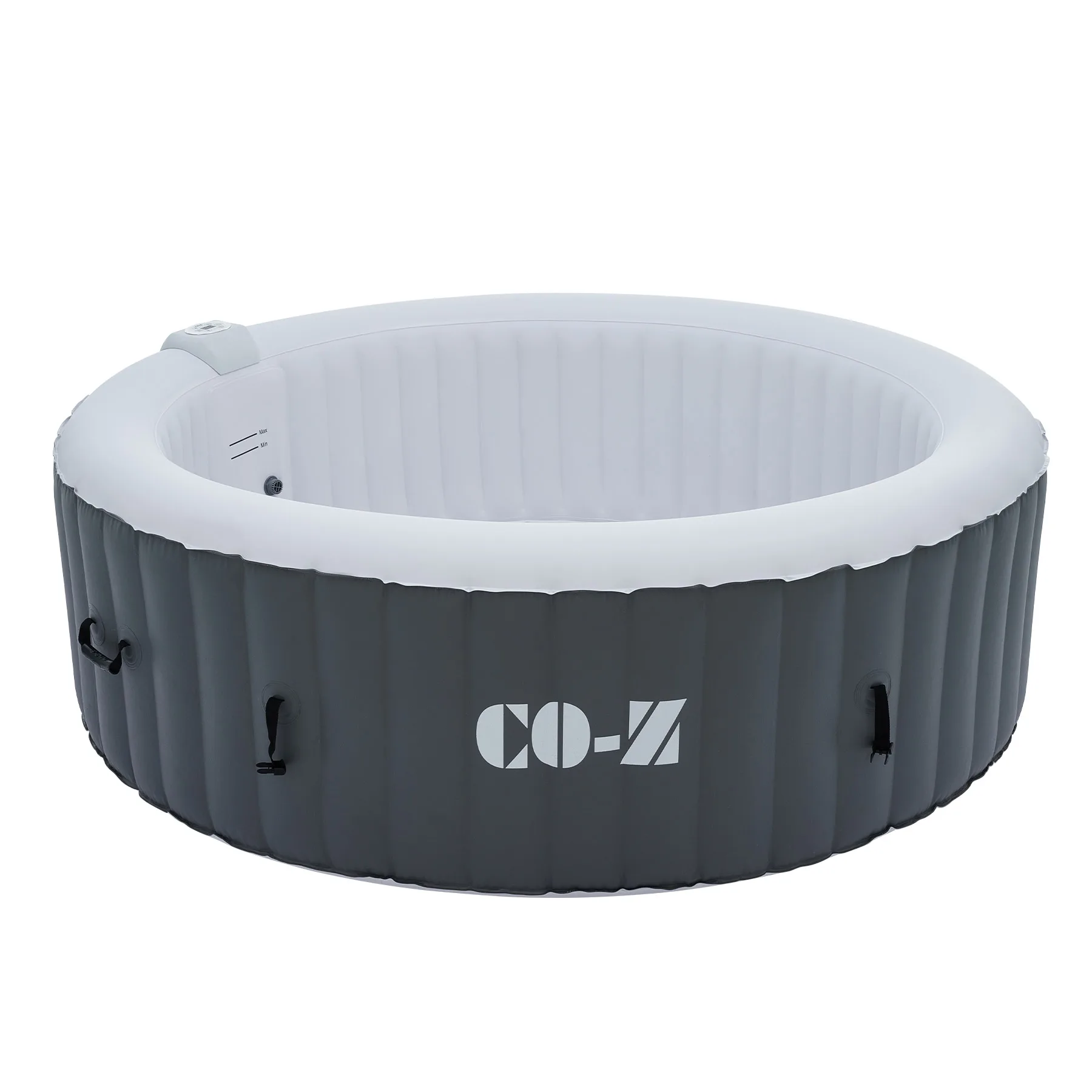 

Outdoor 6 Person Round Whirlpool Inflatable Hot Tub Spa Jet 130 Massaging gray