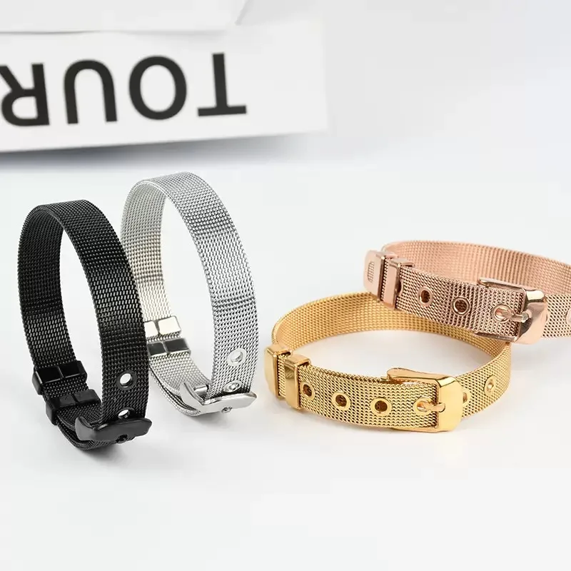 10 Pieces 23cm 25cm Titanium Steel Mesh DIY Fashion Wrist Watchband Accessories for Making Bracelet Jewelry Accessories