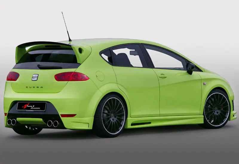 

Дизайн с высоким спойлером для моделей SEat Leon от 2006 до 2009, без подкладки, Спортивные Боковые бамперы с рассеивателем