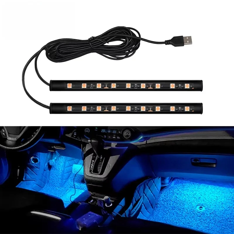 5V LED Auto Innen Umgebungs Fußlicht mit USB Hintergrundbeleuchtung Beleuchtung Auto Dekorative Atmosphäre Neon Lampe Fahrzeug Zubehör